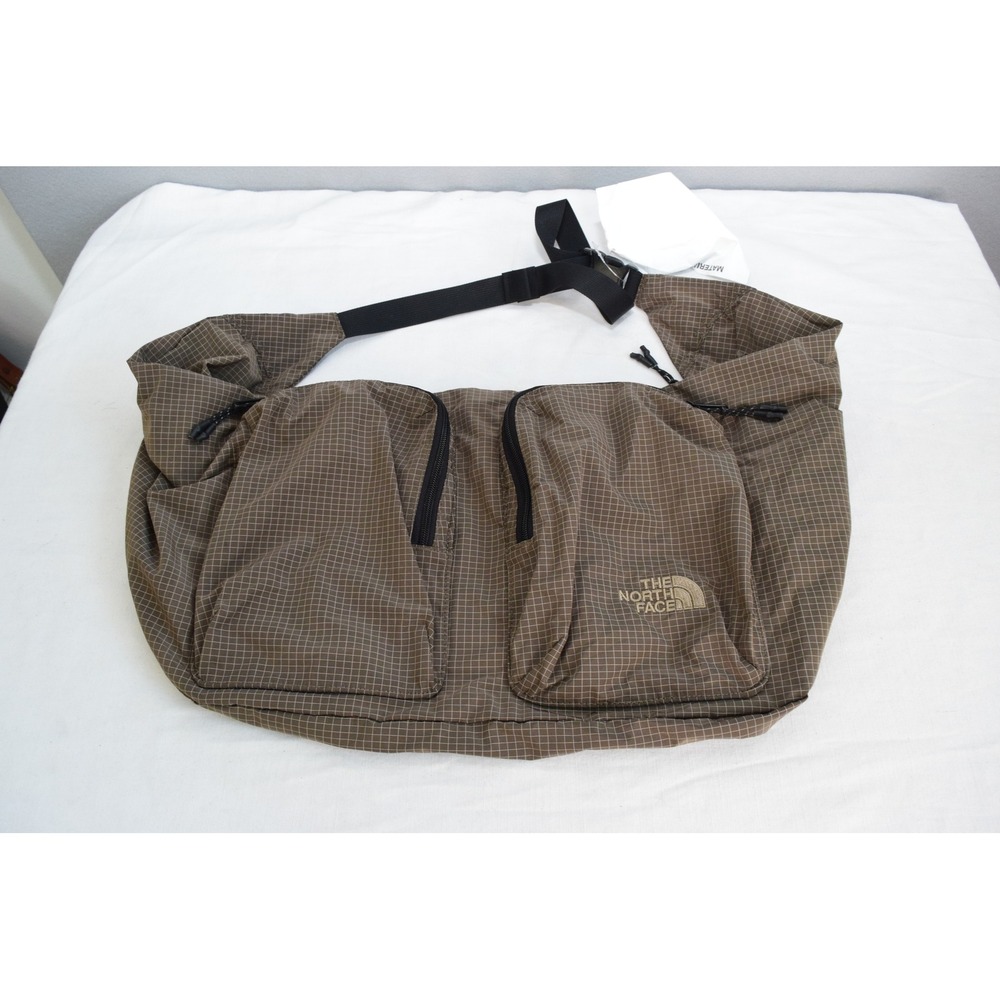The North Face Sling Bag OS Brown Grid Ripstop Sample Crossbody Mens Utility